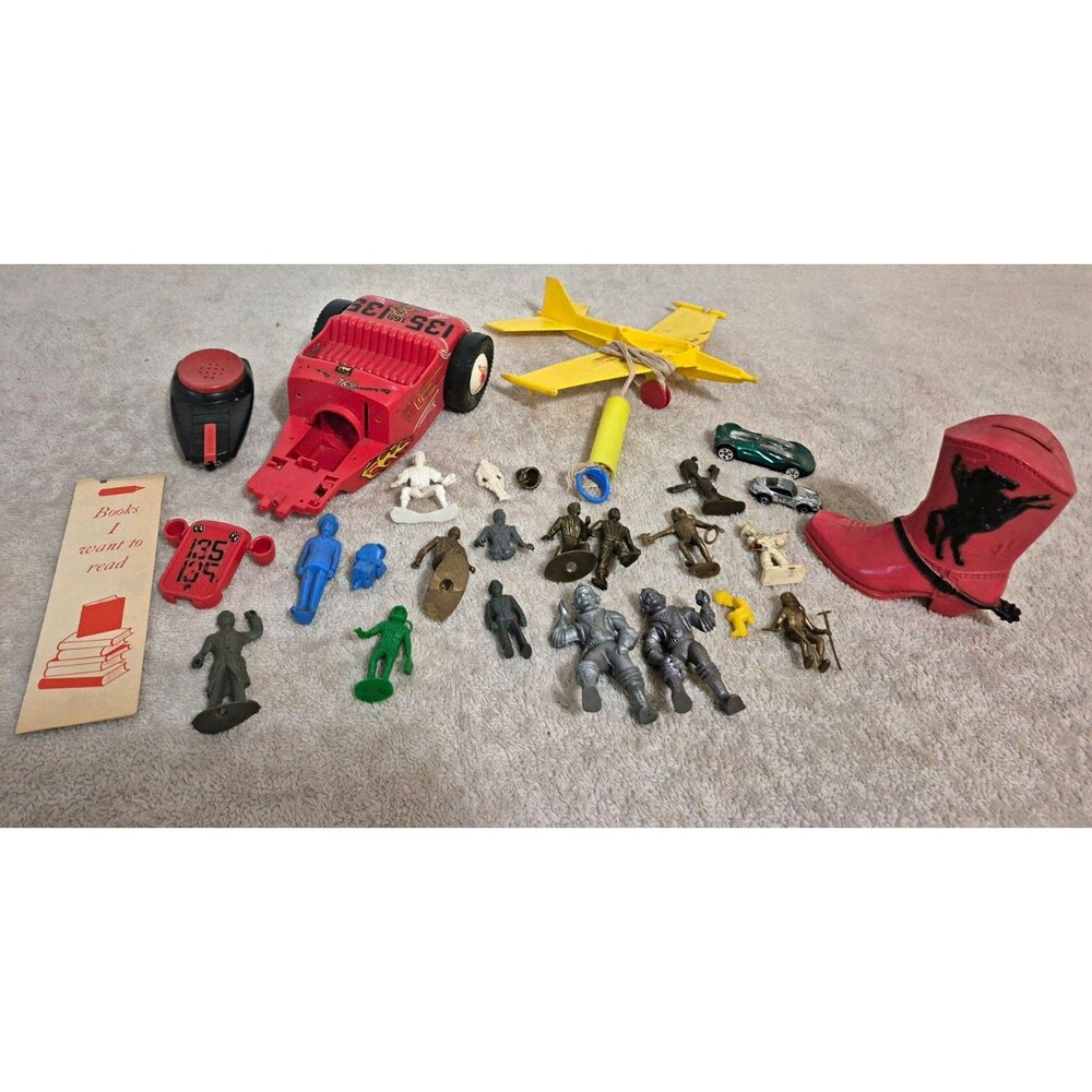 Hot Wheels Vintage Mixed Toy Lot Cars, Airplane & Figures Plastic Unboxed